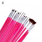 15pcs Fine Brush Pen Plastic Handle Pull Hook Line Pen Nail Artists Set Short Miniature Detail Soft 