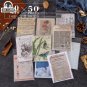 Mr.paper 50pcs/lot Vintage Plants Medieval Draft paper Card Journaling Bullet DIY Scrapbooking Mater