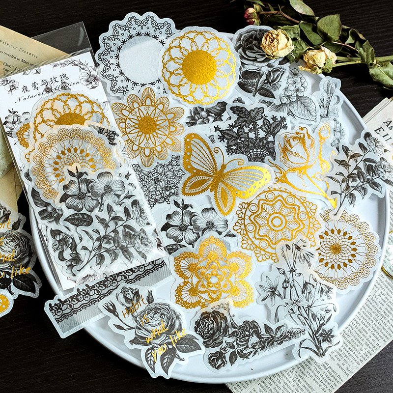 Mr.paper 8 Designs 60Pcs/lot Vintage Retro Forest Plant Style Deco Stickers Scrapbooking Bullet Jour