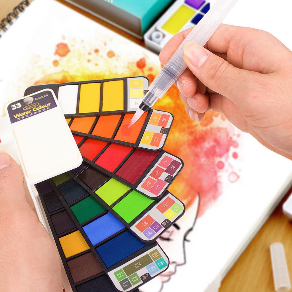 Professional Watercolor Paints 18 24 33 42 Colors Solid Watercolor