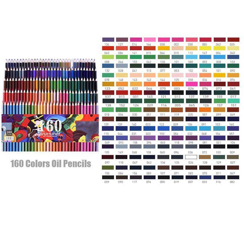 Sketching Painting Oil Pencil Artist Professional Color Pencils Set 48/160 Colors For Kids Students 