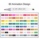 CHENYU 80Colors Alcohol Brush Markers Pen Sketch Art Marker Dual Headed Base For Drawing Manga Art S
