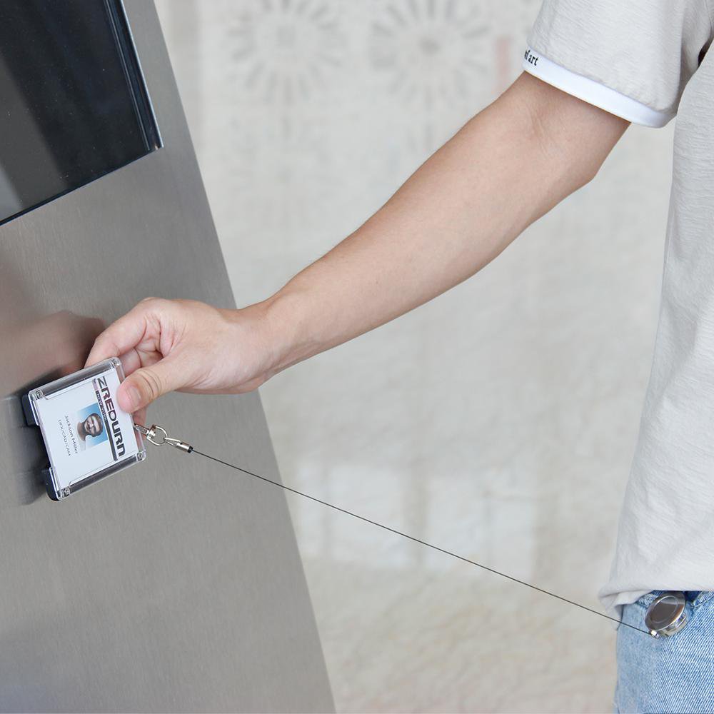 zayex Badge Holder Wallet Durable ID Card Holder with Lanyard Metal Clip for Offices ID, School ID,