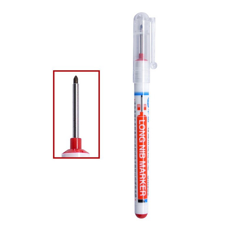Long Head Markers Bathroom Woodworking Decoration Multi-purpose Deep Hole Marker Pens PUO88 - red