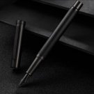 Hongdian Black Metal Fountain Pen Ink Pen Titanium Black Fine Nib Beautiful Tree Texture Business Of