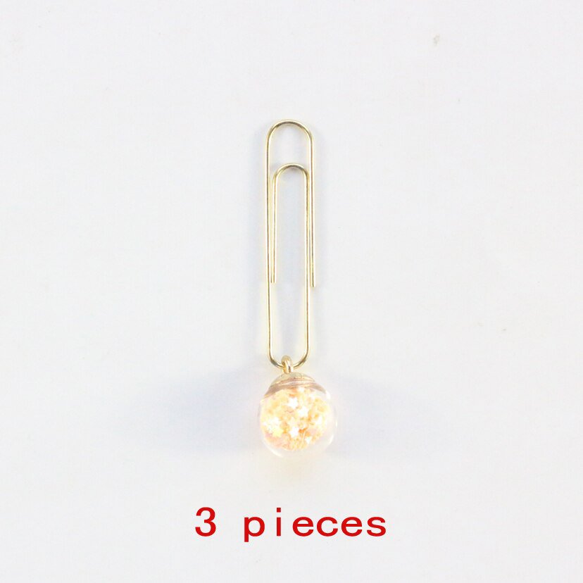 Domikee cute creative sequins metal office school paper clips bookmark fine student memo clips set s
