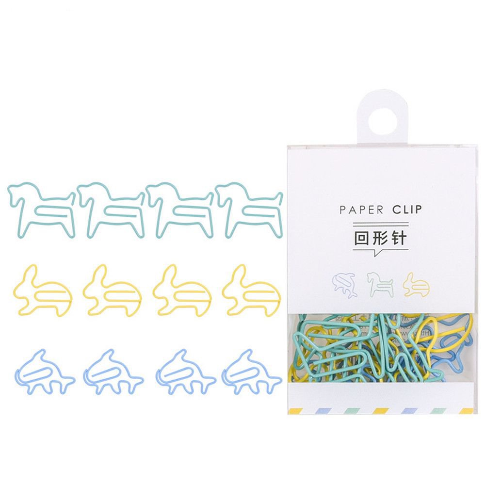 12pcs/lot Cartoon Shape Mini Paper Clips Kawaii Stationery Clear Binder Clips Photos Tickets Notes L