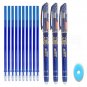 14Pcs/ lot Erasable Refill Rod Washable Handle Erasable Ballpoint Pen 0.38mm Blue Black Ink School O