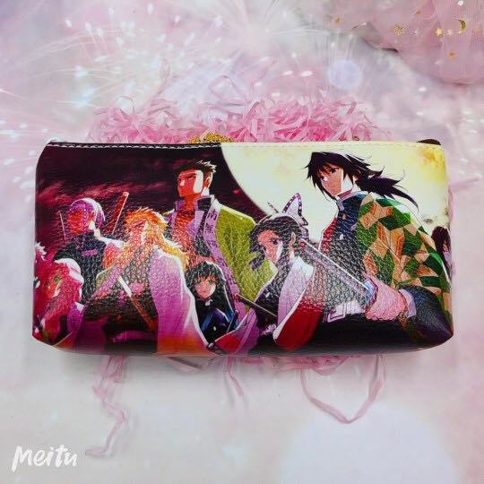 Anime Demon Slayer Kimetsu No Yaiba Kamado Tanjirou Pencil Case Cute Canvas Zipper Pencil Bag Penci
