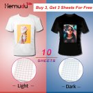 A4  10 sheets T-Shirt Transfer Photo Paper Inkjet for Dark or Light Color Fabric Cotton Garment - Li