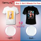 A4  10 sheets T-Shirt Transfer Photo Paper Inkjet for Dark or Light Color Fabric Cotton Garment - Da