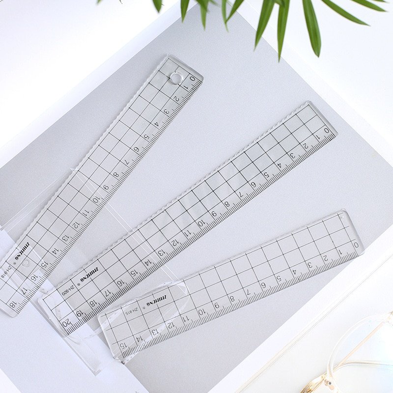 1pcs Ruler 15cm 18cm 20cm Simple Transparent Acrylic Rulers Ruler ...