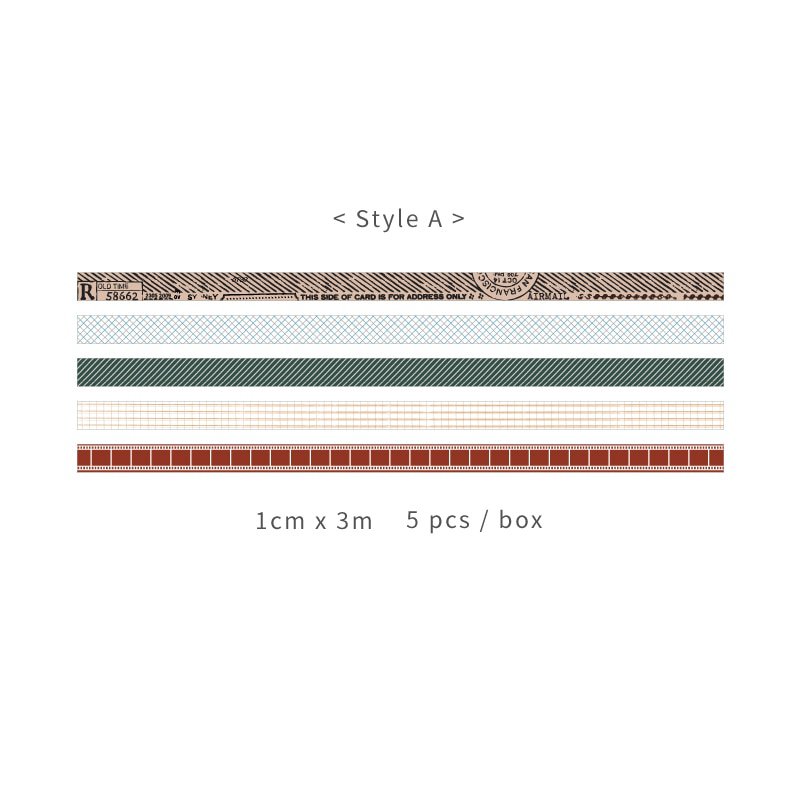 Mr.Paper 5pcs/box 8 Design Salt Forest Series Spots Color Scrapbook Cut-off Rule Washi Tape Bullet J