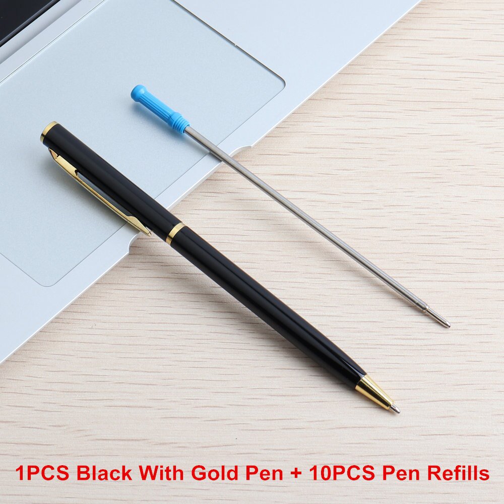 2/11/20/PCS New Arrival Core Metal Ballpoint Pens Rotating Metal Old Oil Pens 0.7mm Blue Black Ink