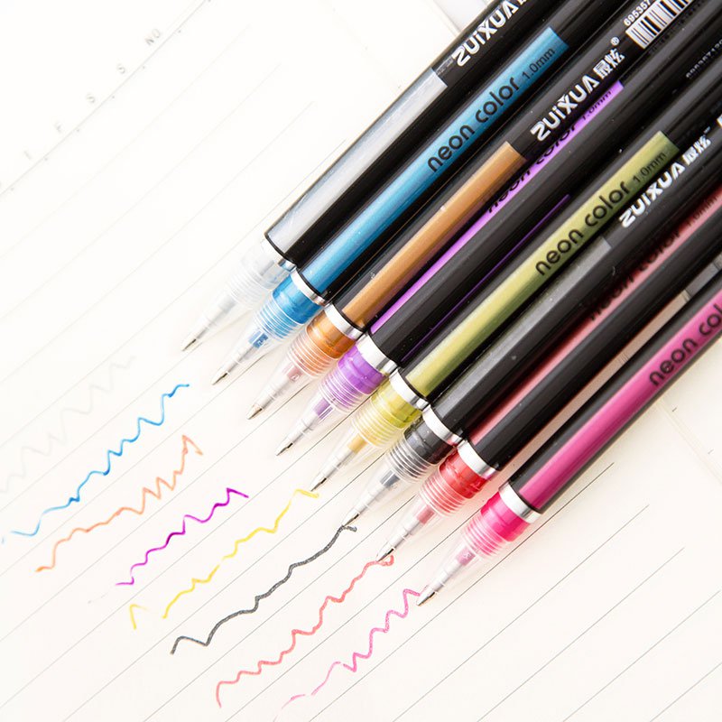 12/24/36/48 Colors/set Highlighter Glitter Gel Pen for Coloring Books