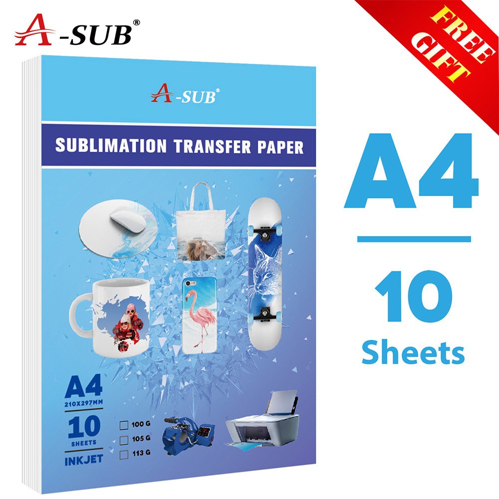 10sheets 100g A4 Heat Transfer Paper Sublimation paper for Any Inkjet