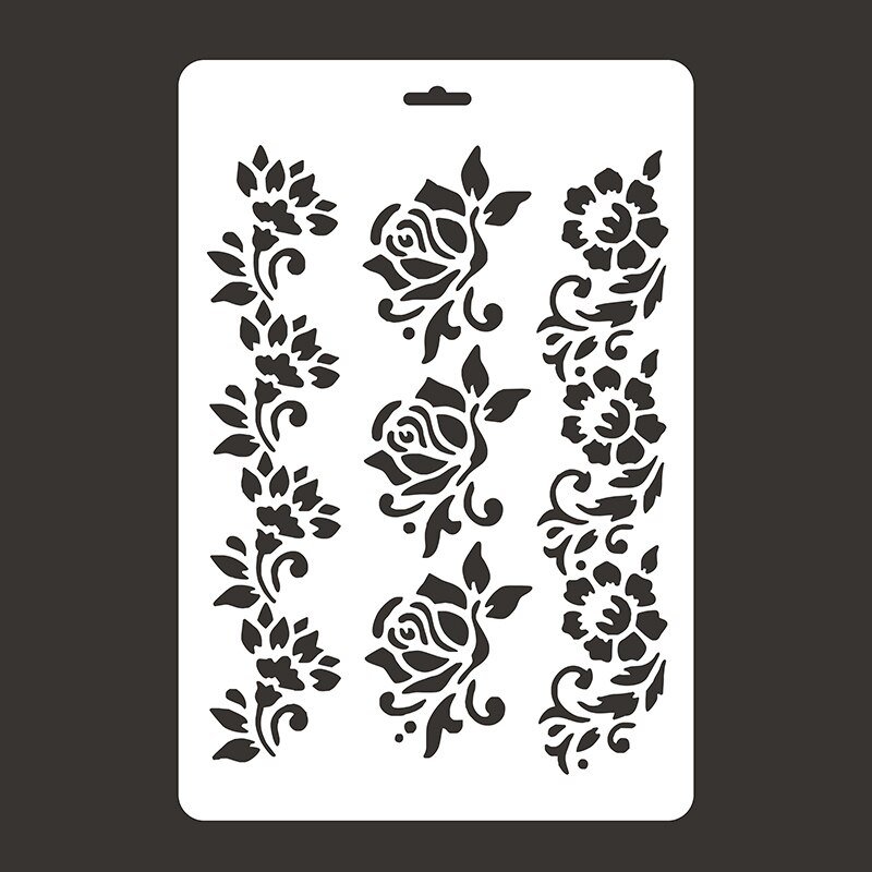 Rose Flower Rulers Stencils For Walls Painting Scrapbooking Cute Gift Stamp Photo DIY Album Decor Em