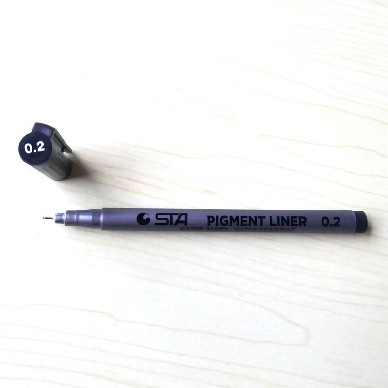 1pcs New Water Based Brush Markers Different Size Pigment Liner Triangular Fineliner Pens For Art Su