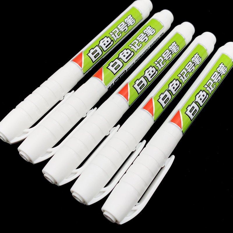 5 Pcs/lot DIY Metal Waterproof Permanent Paint Marker Pens Sharpie White 6mm Student Supplies Marker