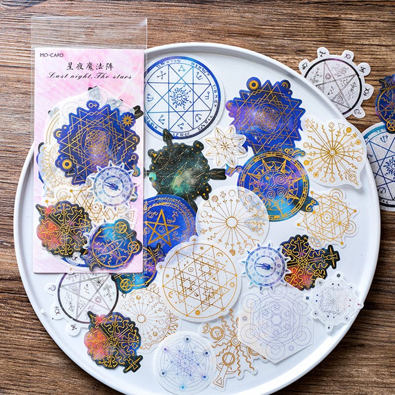 Mr.paper 8 Designs 60Pcs/lot Gold Stamping Universe Constellations Stars Deco Stickers Scrapbooking