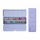 Superior Portable 12/24/48 Colors Pearlescent Glitter Watercolor Paints Set Tin box Pigment Solid Pa