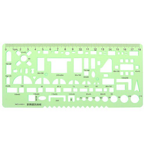 9 different rulers Green Plastic Circles Geometric Template Ruler ...