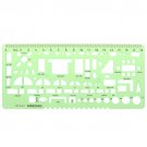 9 different  rulers  Green Plastic Circles Geometric Template Ruler Stencil Measuring Tool Students 