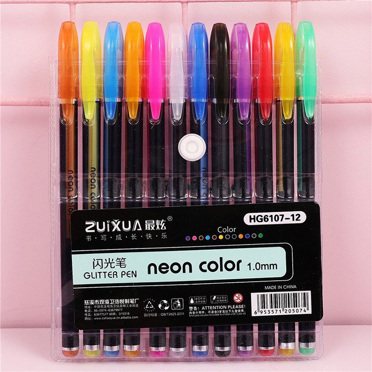 12/18/24/36/48 Colors Gel Pens Set Glitter Gel Pen for Adult Coloring Books Journals Drawing Doodlin