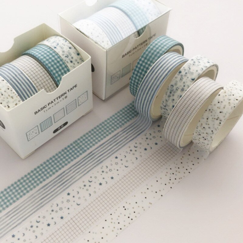 5pcs/set Printing Washi Tape Set Diy Masking Tape Cute Stickers School Suppliers Stationery Gift Pre