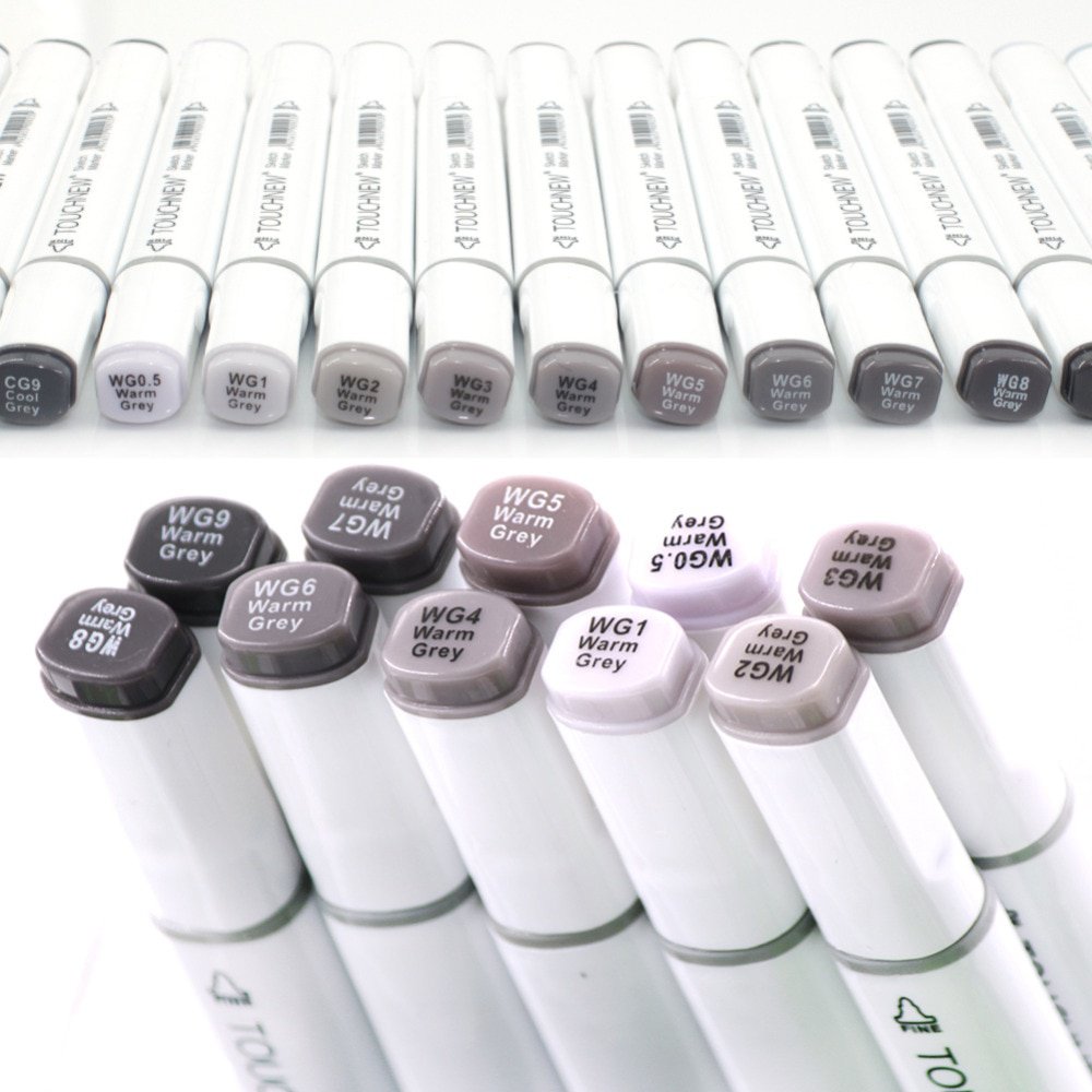 Touchnew Marker Pen 6/12/30 Colors Grey Colors Art Markers DoubleTip Sketch Markers Alcohol Based