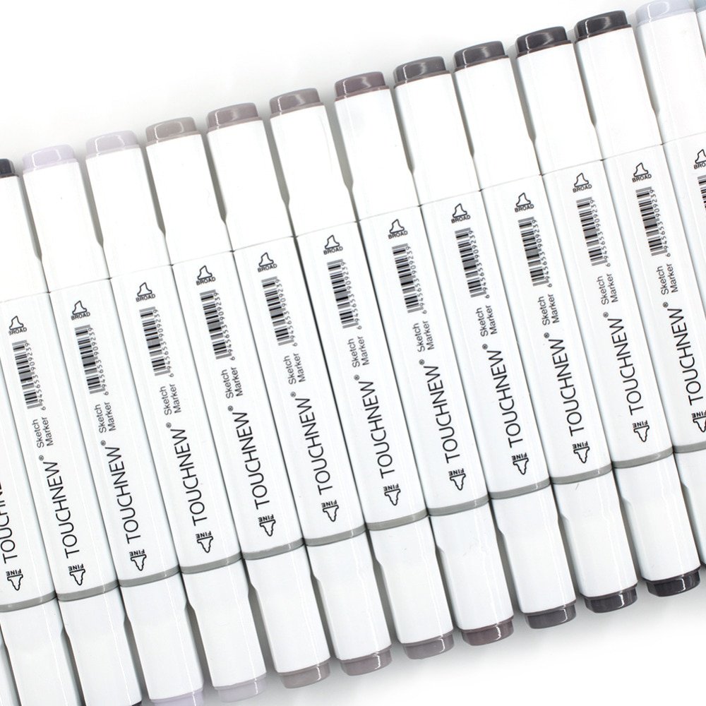 Touchnew Marker Pen 6/12/30 Colors Grey Colors Art Markers DoubleTip Sketch Markers Alcohol Based