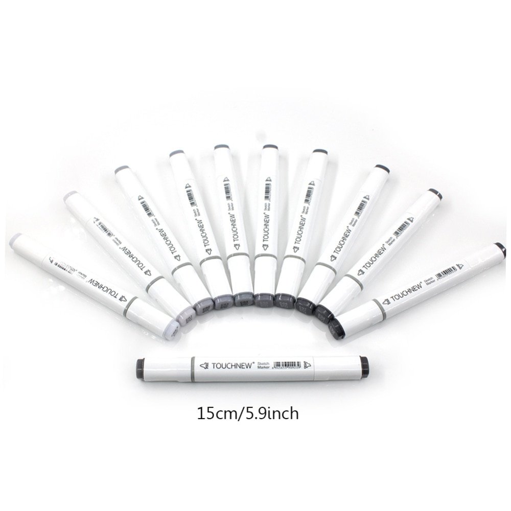 Touchnew Marker Pen 6/12/30 Colors Grey Colors Art Markers DoubleTip