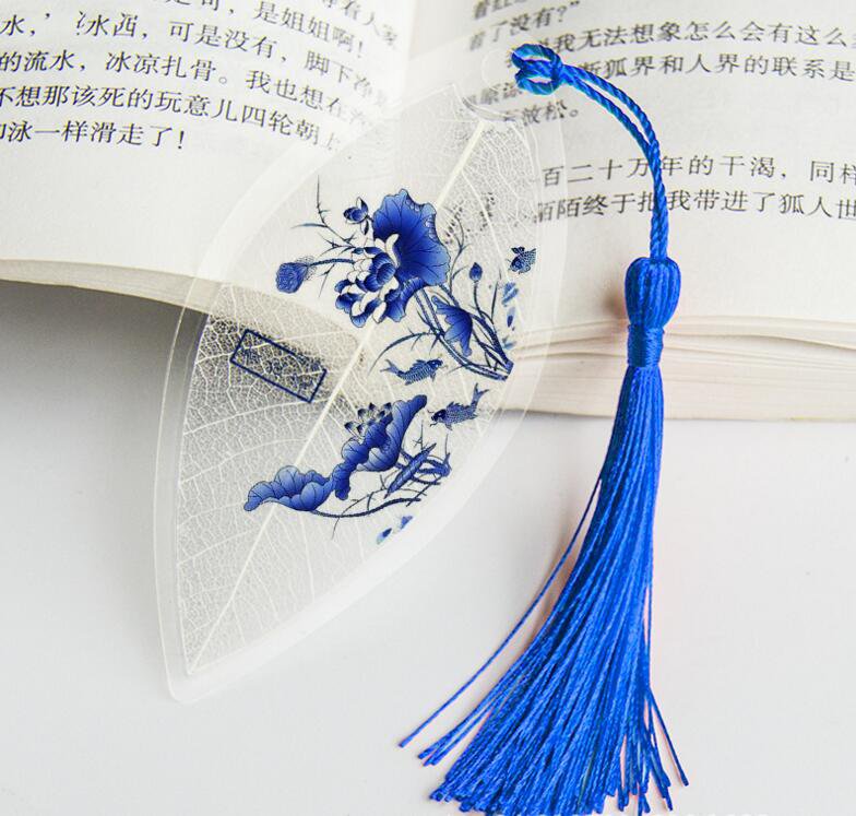 Waterproof Transparent PVC Plastic bookmarks Chinese style bookmark Tassel Bookmarks Collectibles le