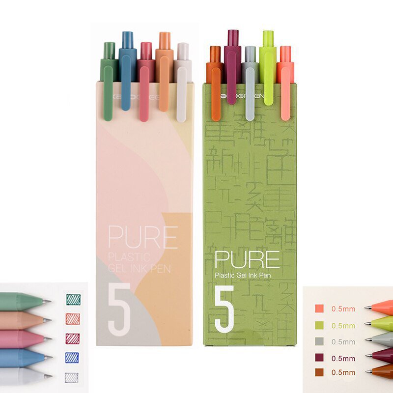 Xiaomi KACO Sign Pen Gel Pen 0.5mm Refill Smooth Ink Writing Durable Signing Pen 5 Colors Vintage Co
