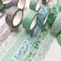 6 Pcs/Set Cute Grid Leaves Washi Tape Kawaii Unicorn Cat Masking Tape Decorative Adhsive Tape Sticke