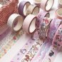 6 Pcs/Set Cute Grid Leaves Washi Tape Kawaii Unicorn Cat Masking Tape Decorative Adhsive Tape Sticke