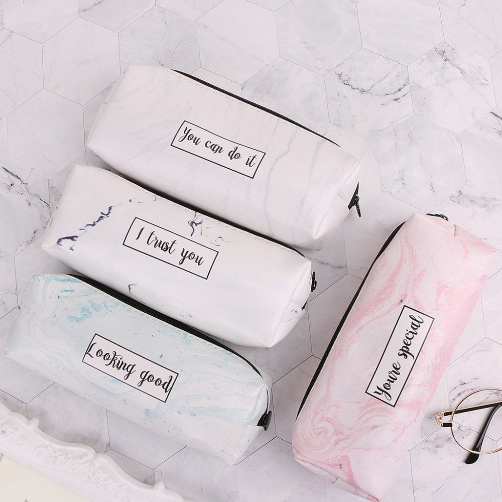 Marble Pencil Case Stationery School Supplies Storage Pencil Cases ...