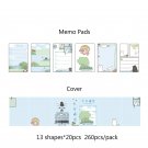 Mr Paper 260pcs/lot 7 Styles Cartoon Kitty Pineapple Creative Folded Memo Pads Stationery Self-Adhes