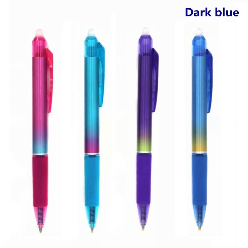 4pcs/set Rainbow Erasable Pen Washable Handle 0.5mm Blue/Black Press Gel Pen for Girl Boy School Off