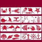 8Pcs 17*6cm Sea Ocean Animals Fish DIY Layering Stencils Painting Scrapbook Coloring Embossing Album