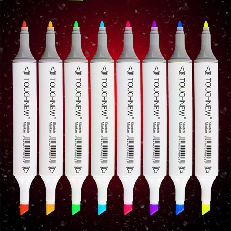 TOUCHNEW Alcohol Markers 30/40/60/80/168 Colors Dual Head Sketch Markers Brush Pen Set For Drawing M