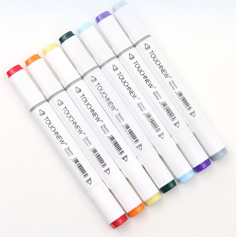 TOUCHNEW Alcohol Markers 30/40/60/80/168 Colors Dual Head Sketch Markers Brush Pen Set For Drawing M