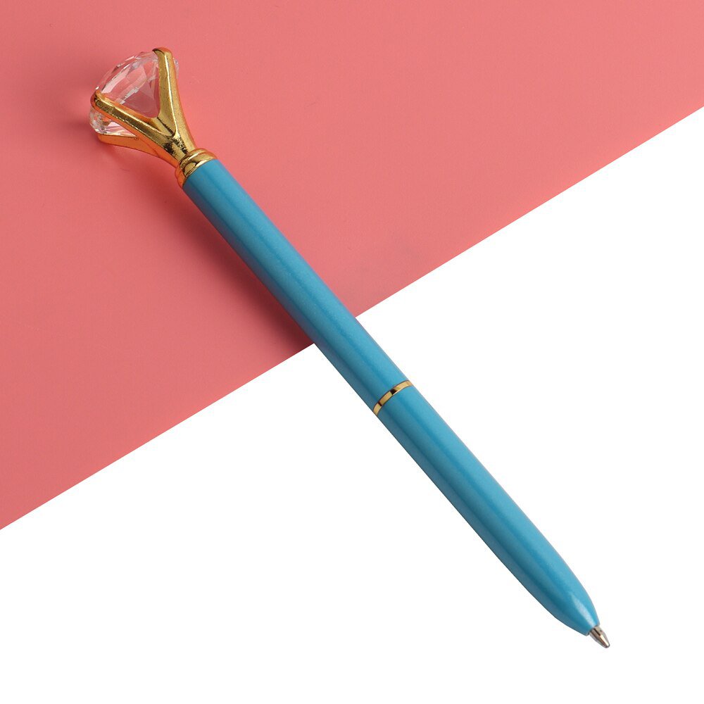 3PCS Office Ballpoint Pen Big Diamond Metal Ball Pen With Large Diamond Stationery Magical Pen Fashi