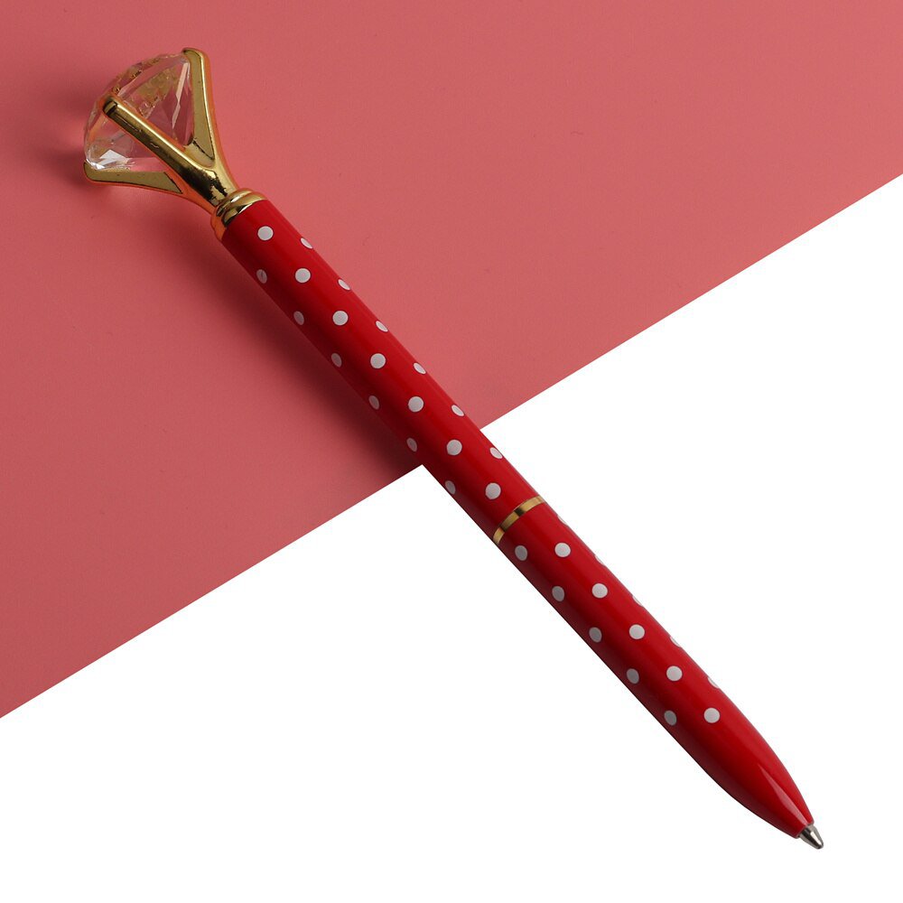 3PCS Office Ballpoint Pen Big Diamond Metal Ball Pen With Large Diamond