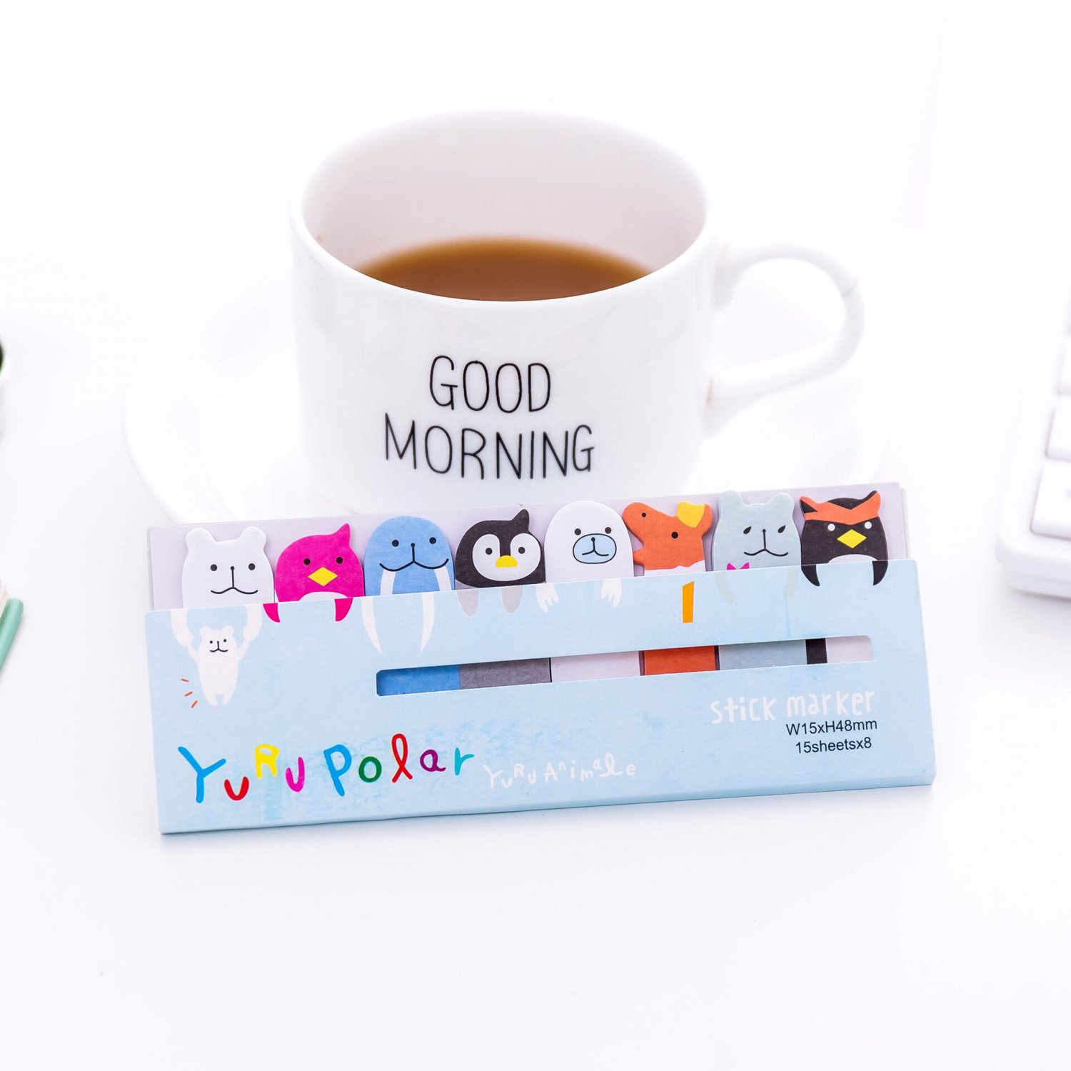 Sticky Notes Kawaii Memo Pad Creative Bookmarks Cute Animal index Posted It Planner Stationery Scho