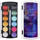 12Color Metallic Watercolor Set Gold Pigment Paint With Waterbrush for Artist Painting Glitter Water