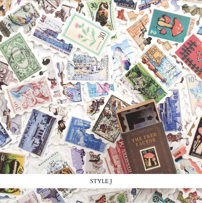 YUEGUANGXIA 100pcs/box Retro Story Old Letter Flower FairyKraft Paper Bullet Journaling DIY Scrapbo