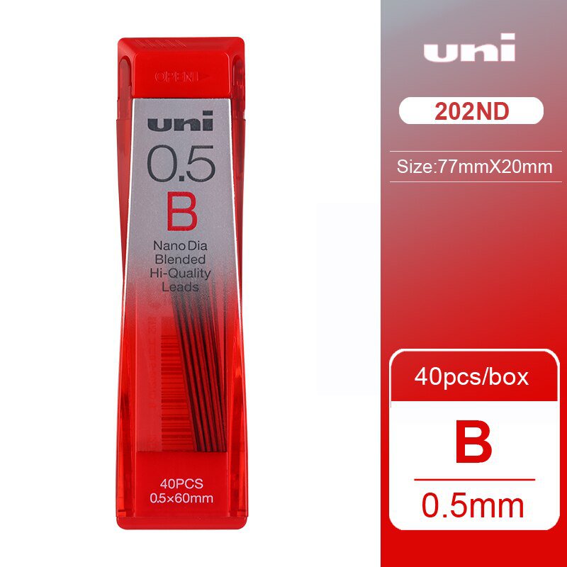 1pcs UNI Lead 0.3/0.5/0.7/0.9-202ND Nano Diamond Extra Hard Automatic Pencil Refills Pencil Lead Bla