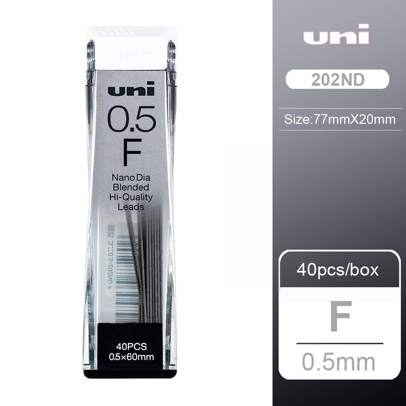 1pcs UNI Lead 0.3/0.5/0.7/0.9-202ND Nano Diamond Extra Hard Automatic Pencil Refills Pencil Lead Bla