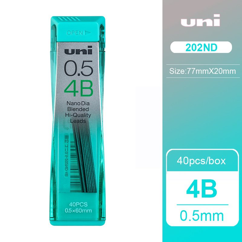 1pcs UNI Lead 0.3/0.5/0.7/0.9-202ND Nano Diamond Extra Hard Automatic Pencil Refills Pencil Lead Bla